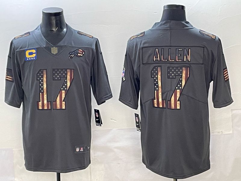Men Buffalo Bills #17 Allen Grey national flag Nike 2025 Limited NFL Jersey style 02